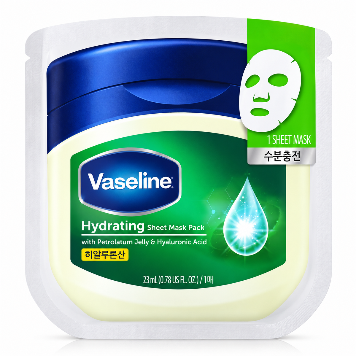 Vaseline Hydrating Sheet Mask with Petrolatum Jelly & Hyaluronic Acid 23 ml – 1 Sheet