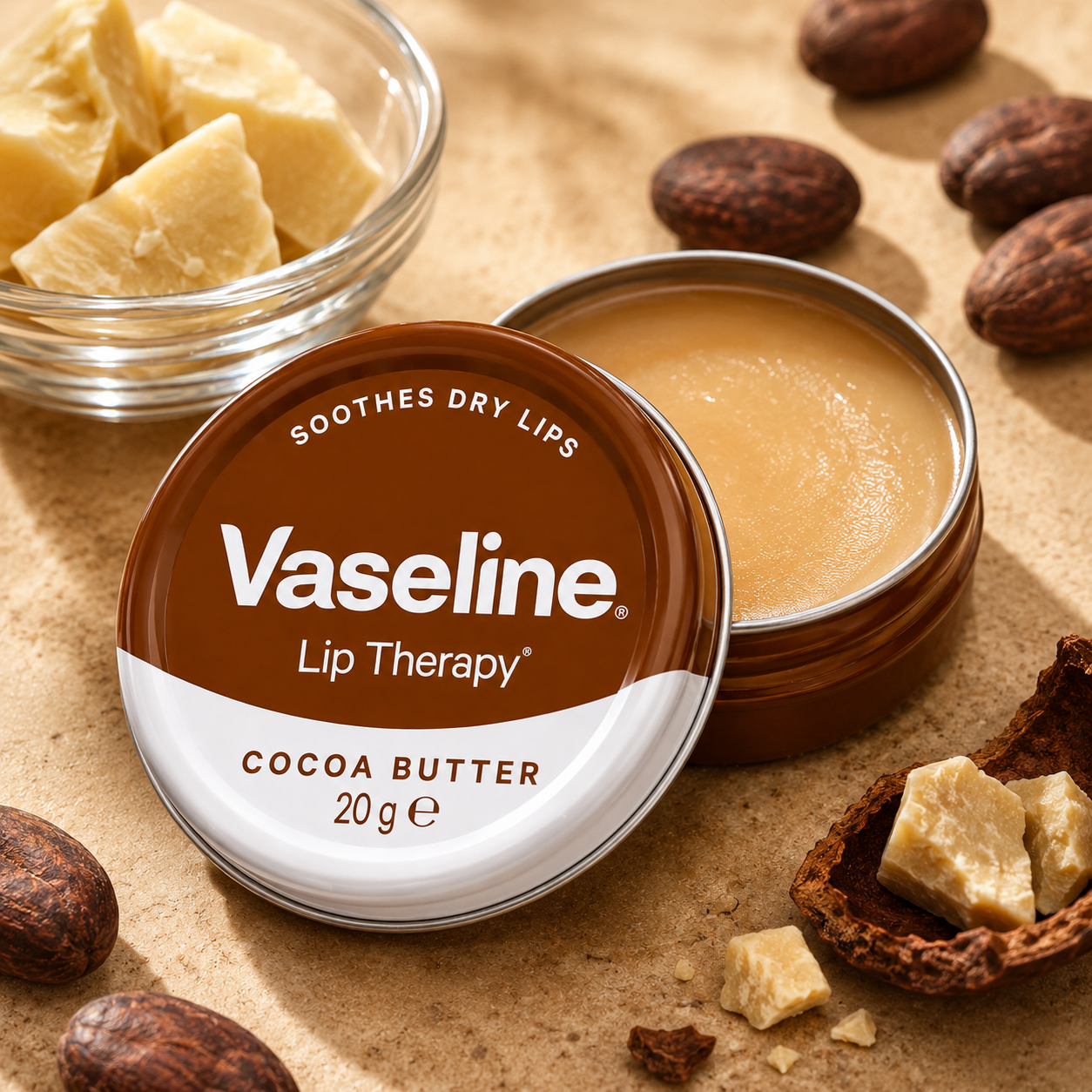 Vaseline Lip Therapy Cocoa Butter Tin 20g