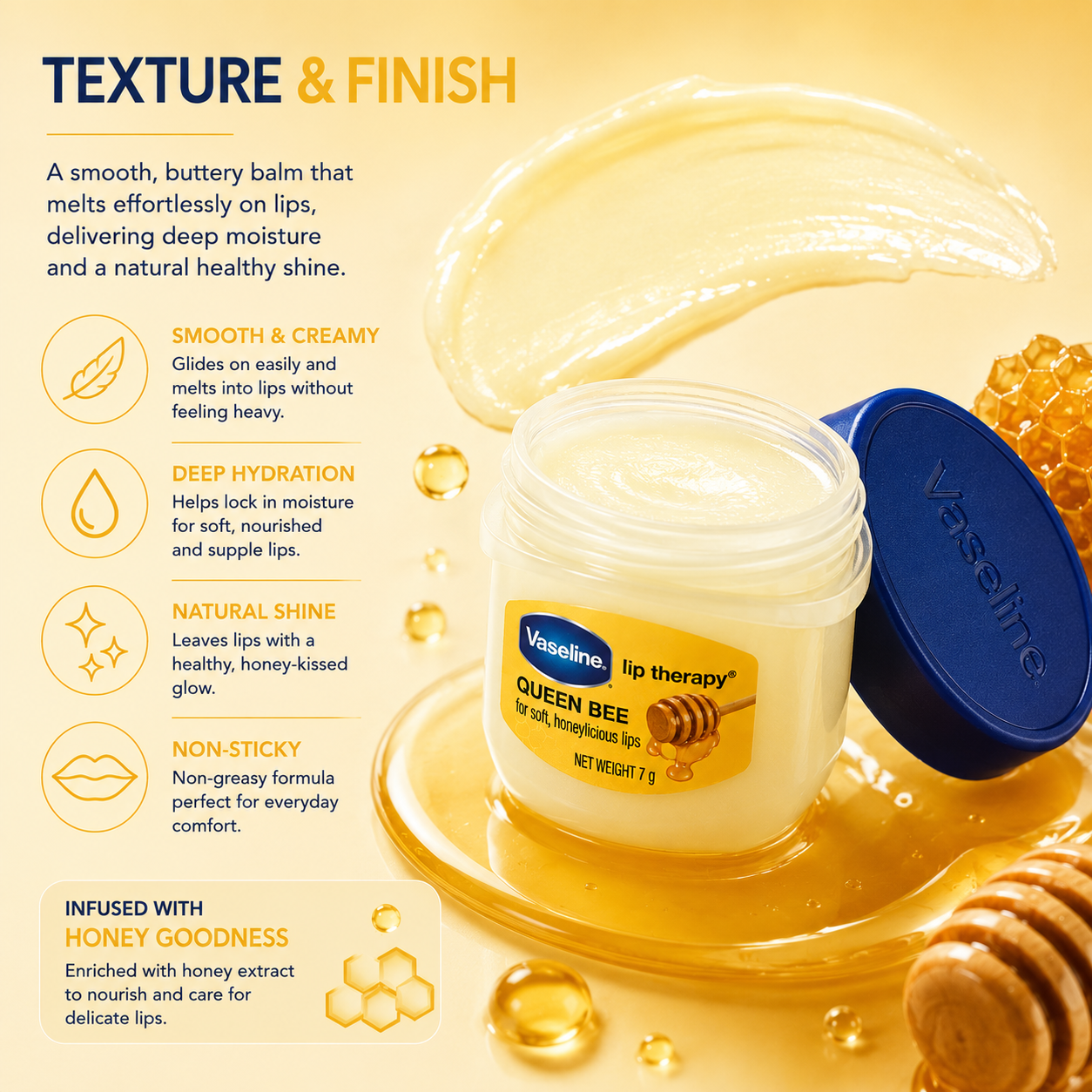Vaseline Lip Therapy Mini Jar Queen Bee 7g