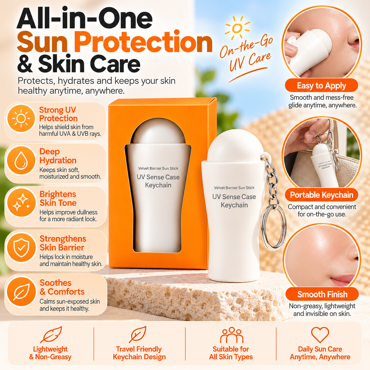 Velvet Barrier Sun Stick UV Sense Case Keychain