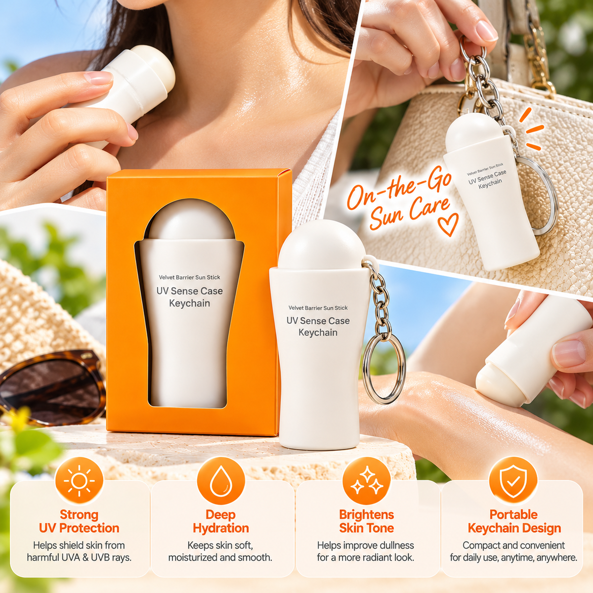 Velvet Barrier Sun Stick UV Sense Case Keychain
