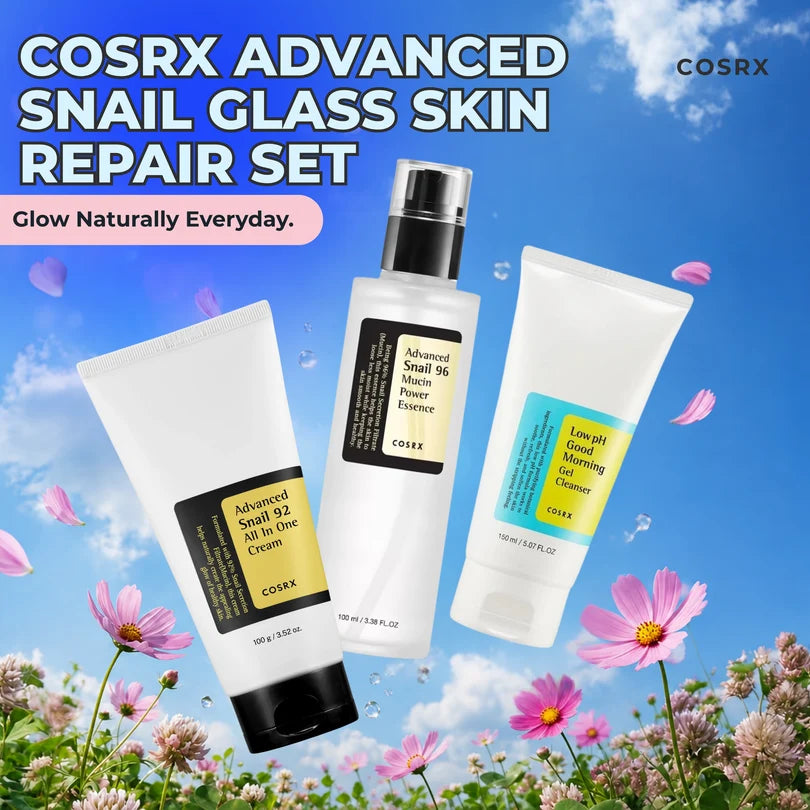 COSRX Advanced Snail Glass Skin Repair Set – 3-Piece Korean Skincare Routine