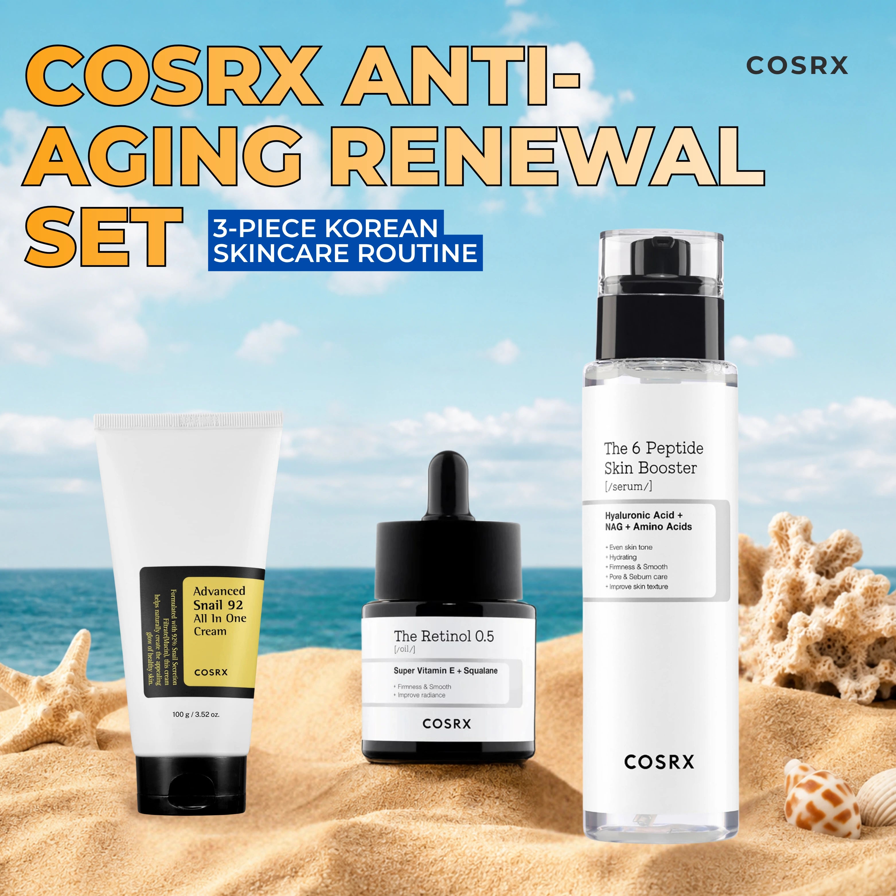 COSRX Anti-Aging Renewal Set – 3-Piece Korean Skincare Routine
