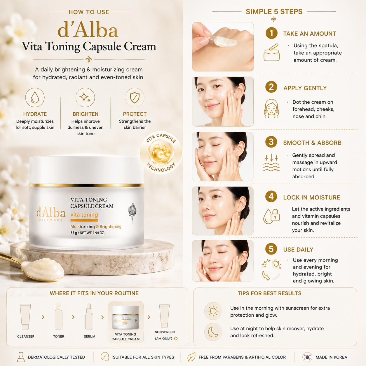 d'Alba Vita Toning Capsule Cream 55g