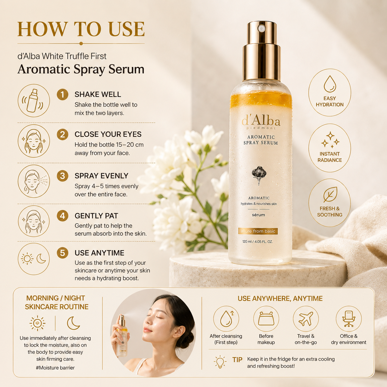 d’Alba White Truffle First Aromatic Spray Serum 120ml