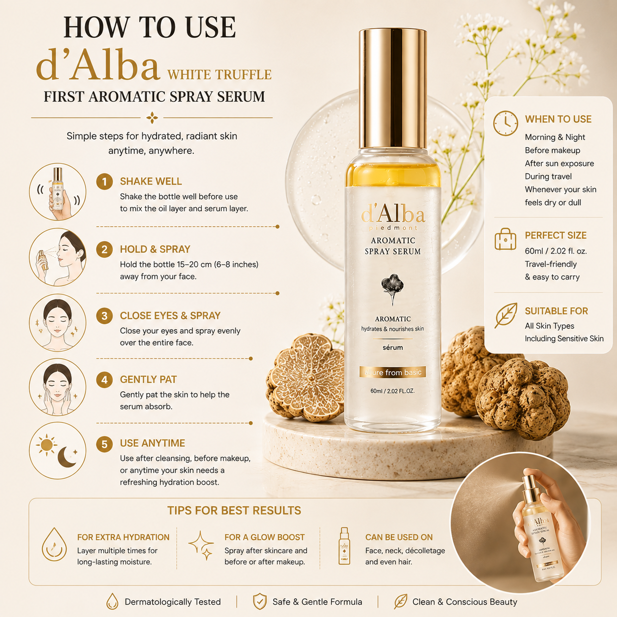 d’Alba White Truffle First Aromatic Spray Serum 60ml