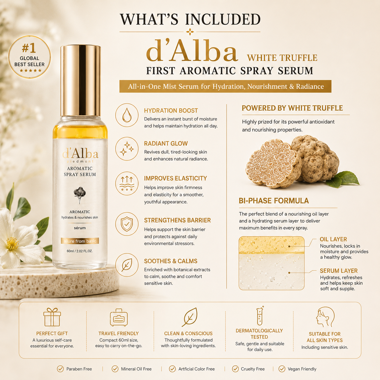 d’Alba White Truffle First Aromatic Spray Serum 60ml