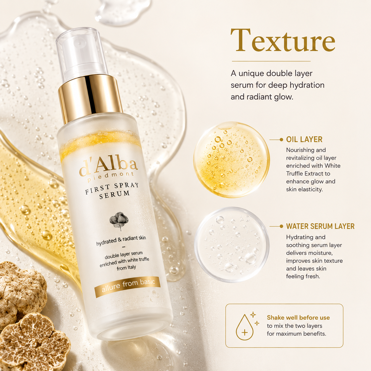 d'Alba White Truffle First Spray Serum 50ml (Vegan)