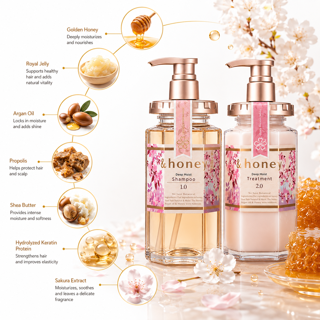 &honey Deep Moist Hair Care Set – 2-Piece