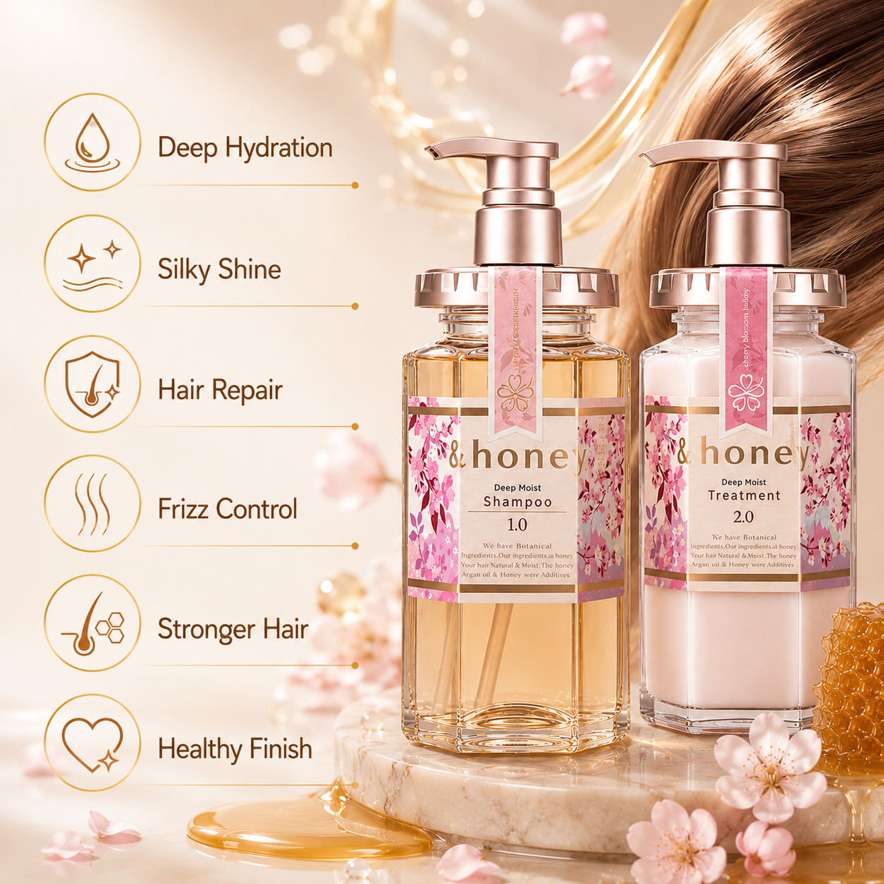 &honey Deep Moist Hair Care Set – 2-Piece