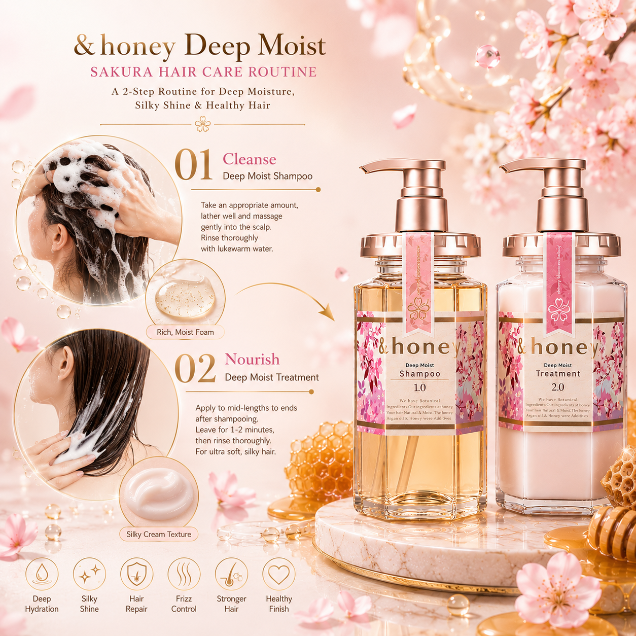 &honey Deep Moist Hair Care Set – 2-Piece