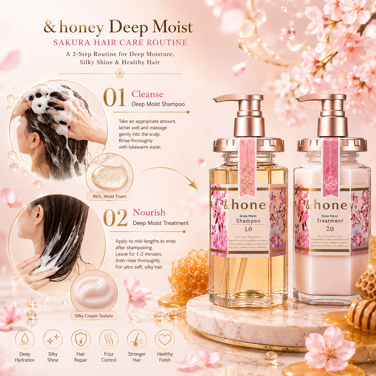 &honey Deep Moist Hair Care Set – 2-Piece