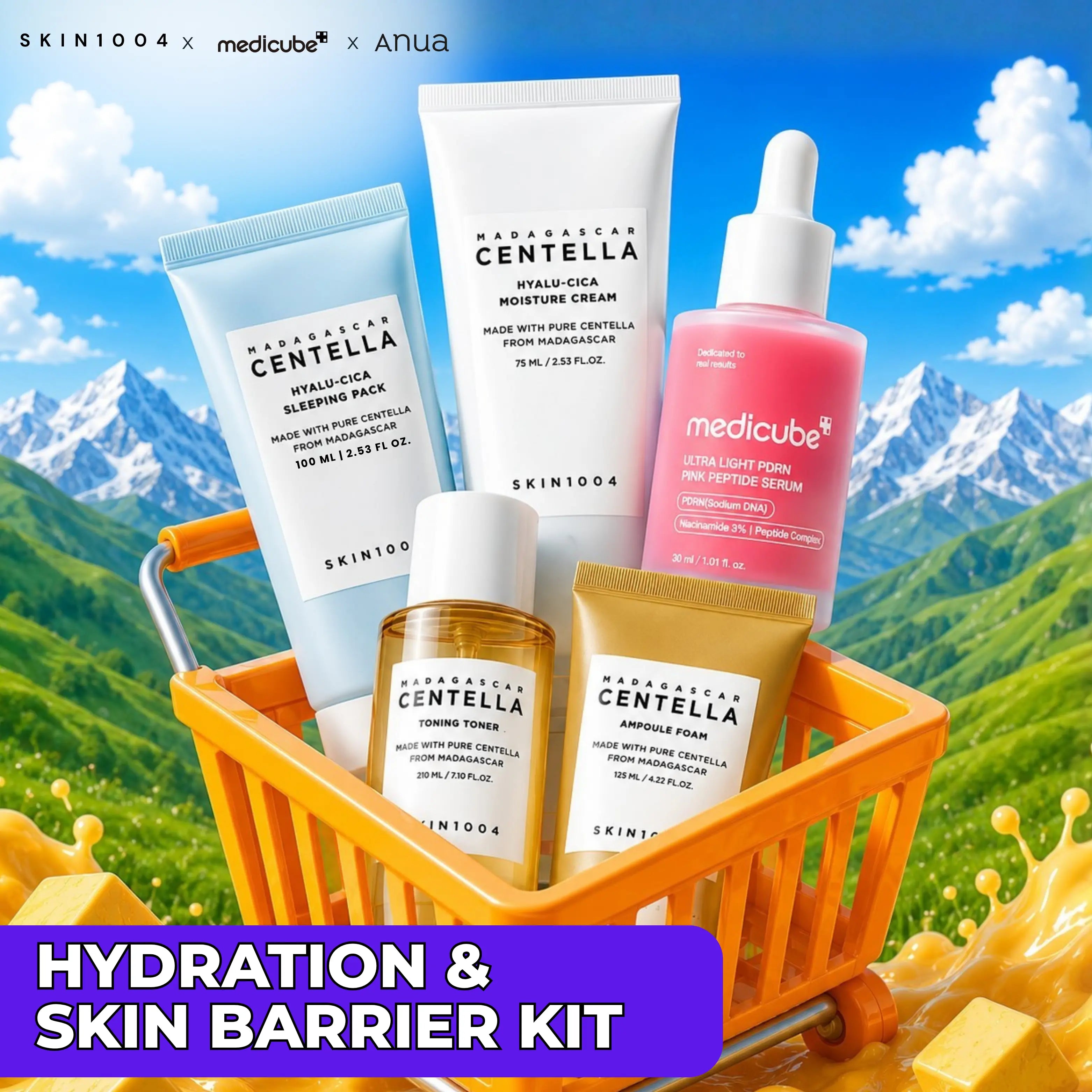 SKIN1004 & Medicube Hydration & Skin Barrier Kit – 5 Step Routine