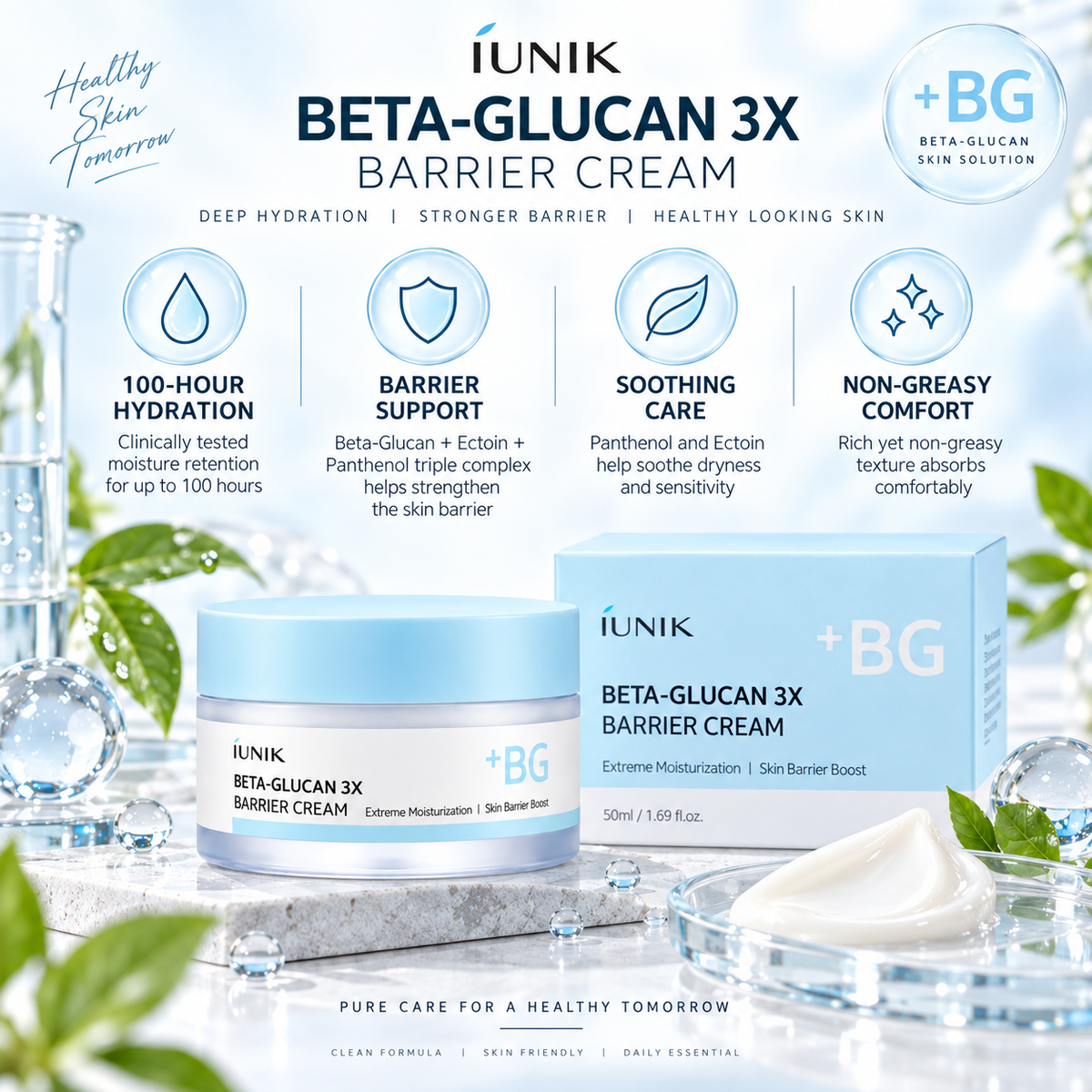 iUNIK Beta Glucan 3X Barrier Cream 50ml