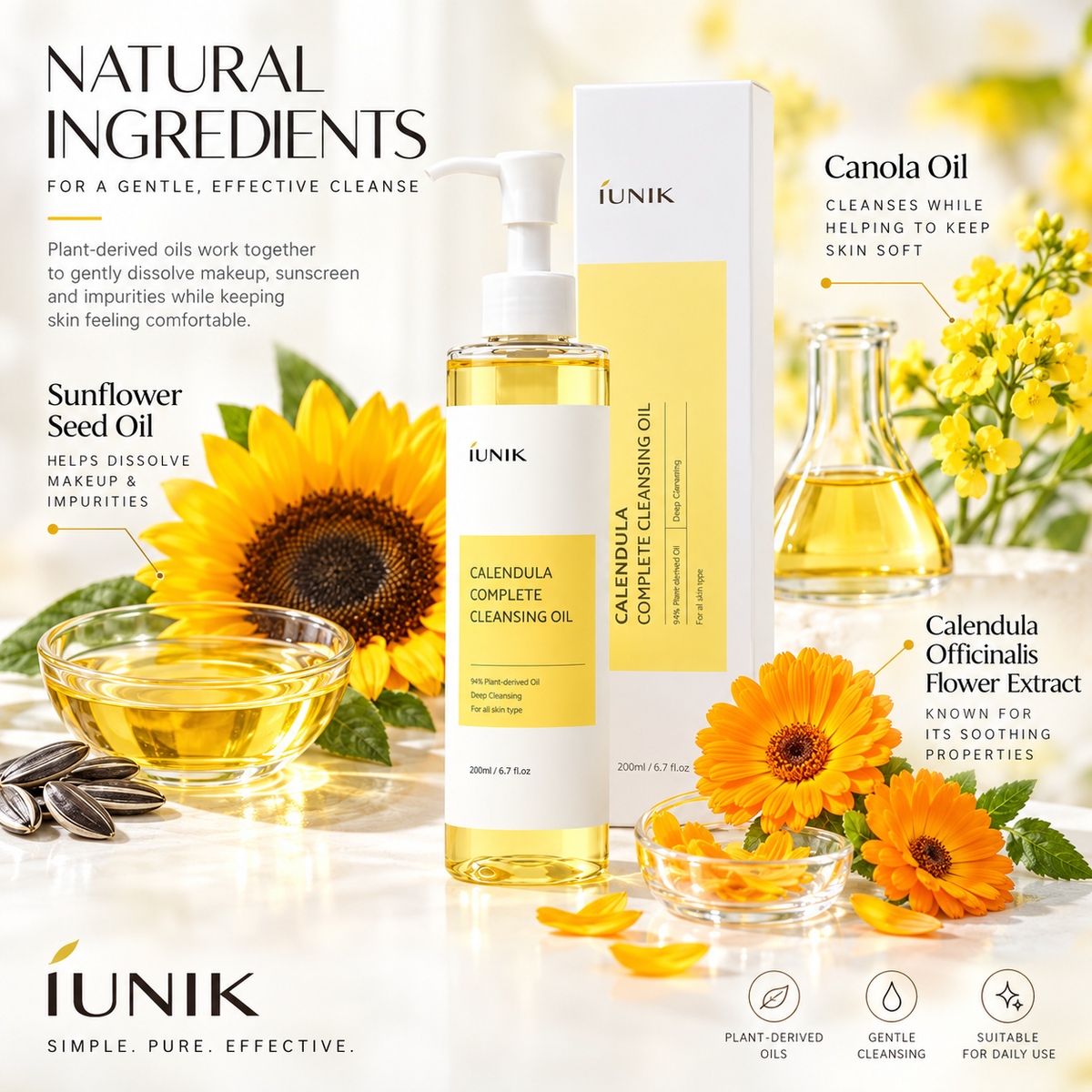 iUNIK Calendula Complete Cleansing Oil 200ml