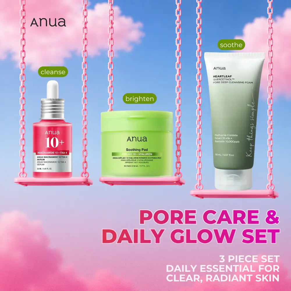 Anua Pore Care & Daily Glow Set – 3-Piece Korean Skincare Routine