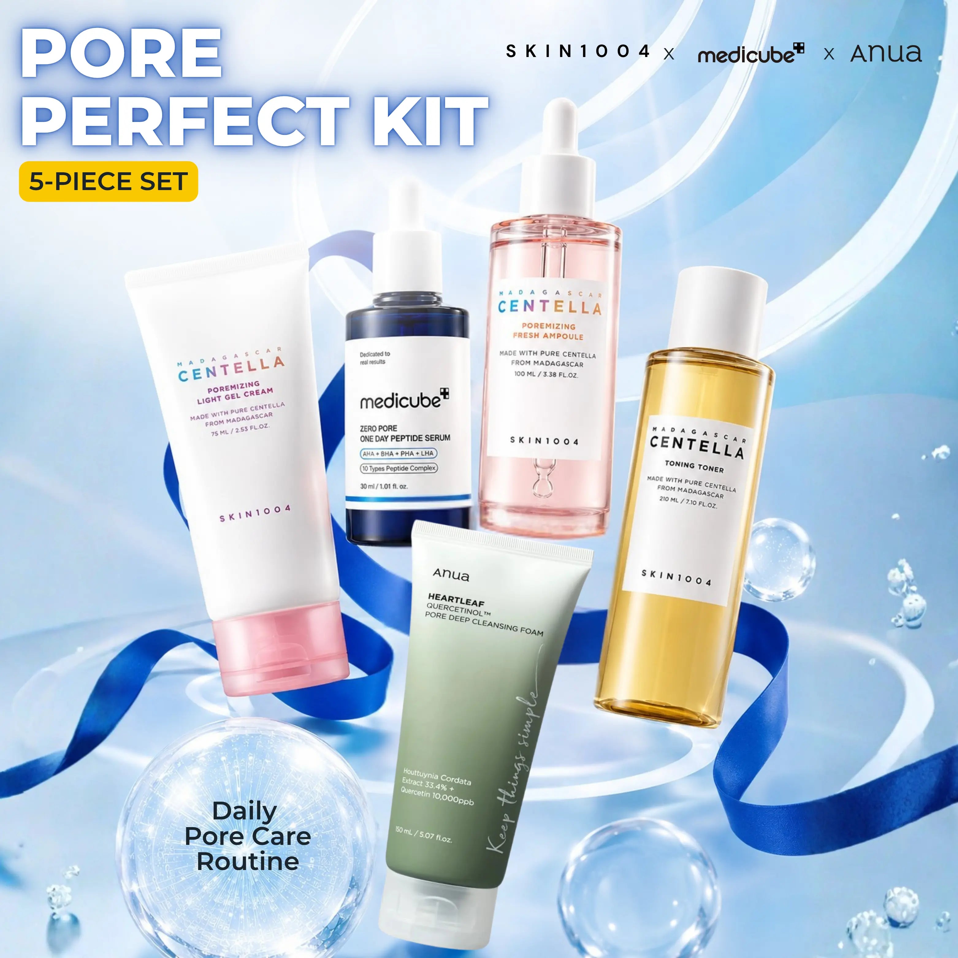 Pore Perfect Kit | Anua, SKIN1004 & Medicube | 5-Piece Set