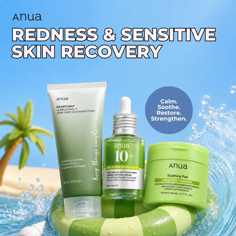 Anua Redness & Sensitive Skin Recovery Set – 3-Piece Korean Skincare Routine